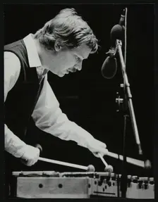 Gary Burton playing the vibraphone at the Forum Theatre, Hatfield, Hertfordshire, 25 November 1980. Creator: Denis Williams