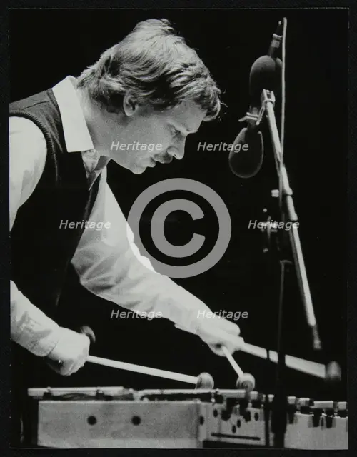 Gary Burton playing the vibraphone at the Forum Theatre, Hatfield, Hertfordshire, 25 November 1980. Creator: Denis Williams.