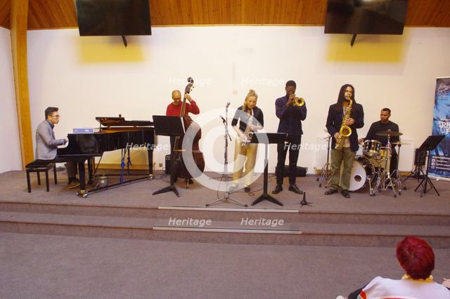 Gary Crosby Sextet, National Jazz Archive, Loughton, Essex, Oct 2023. Creator: Brian O'Connor.