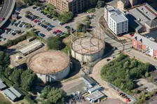 Gas Holders 114 and 115 at Chelmsford Gas Works, Chelmsford, Essex, 2016. Creator: Damian Grady
