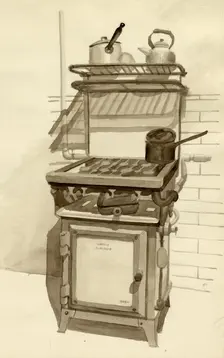 Gas stove, 1951. Creator: Shirley Markham