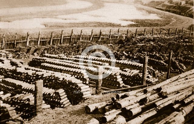 Gas shells at Luttre, Belgium, c1914-1919.
