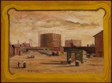 Gas Tanks at End of 23rd Street, New York, 1909. Creator: Louis Michel Eilshemius