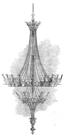 Gaselier in St. George's Hall, Liverpool, 1854. Creator: Unknown