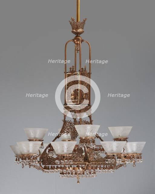 Gasolier, c. 1880. Creators: Thackara, Buck & Co., Thackara, Sons & Co..