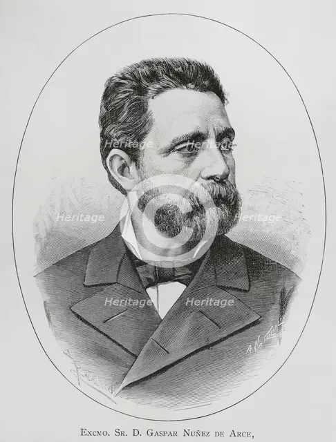 Gaspar Núñez de Arce, (1832-1903), Spanish poet and politician, 1883.  Creator: Arturo Carretero y Sánchez.