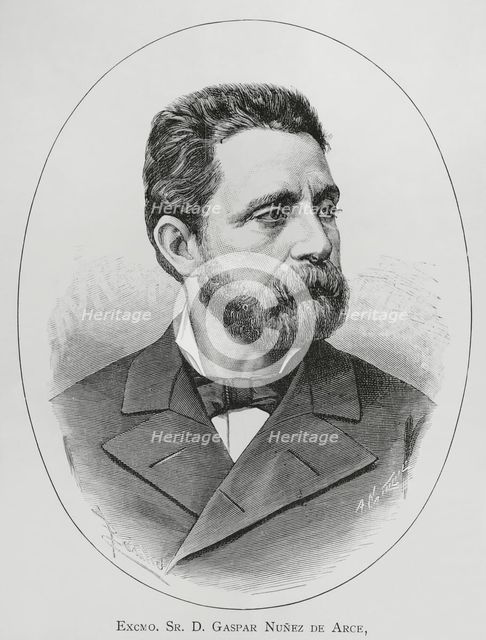 Gaspar Núñez de Arce, (1832-1903), Spanish poet and politician, 1883.  Creator: Arturo Carretero y Sánchez.