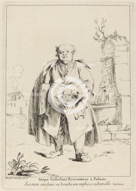 Gaspar Gribolari Brocanteur à Padoüe (Gaspar Gribolari, Second-Hand Dealer in Padua), 1775. Creator: Giovanni David.