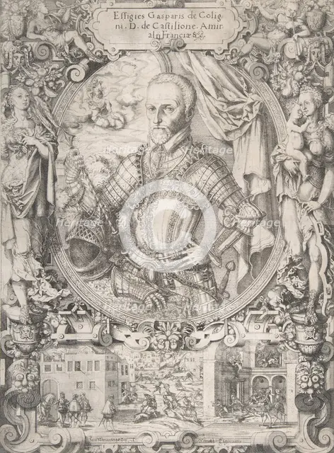 Gaspard de Coligny, Admiral of France, 1550-91. Creator: Jost Ammon.