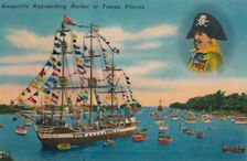 Gasparilla Apporoaching Harbor at Tampa, Florida c1940s