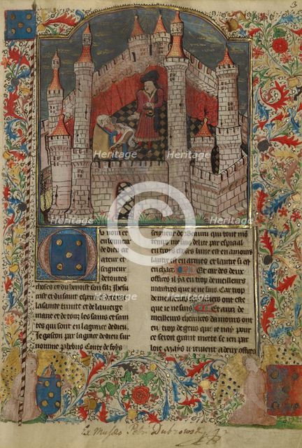 Gaston Phébus, Count of Foix, Dictating to a Scribe; Livre de la Chasse, about 1430-1440. Creator: Unknown.
