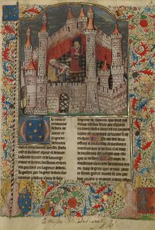 Gaston Phébus, Count of Foix, Dictating to a Scribe; Livre de la Chasse, about 1430-1440. Creator: Unknown