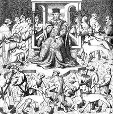 Gaston Phoebus teaching the art of venery, 15th century (1849)