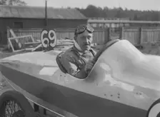 GC Stead in his AC 5 at the JCC 200 Mile Race, Brooklands, Surrey, 1921. Artist: Bill Brunell