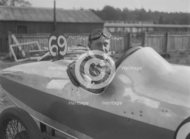 GC Stead in his AC 5 at the JCC 200 Mile Race, Brooklands, Surrey, 1921. Artist: Bill Brunell.
