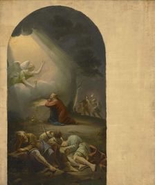 Gethsemane prayer, sketch of Kymi church altarpiece, 1852. Creator: Berndt Godenhjelm