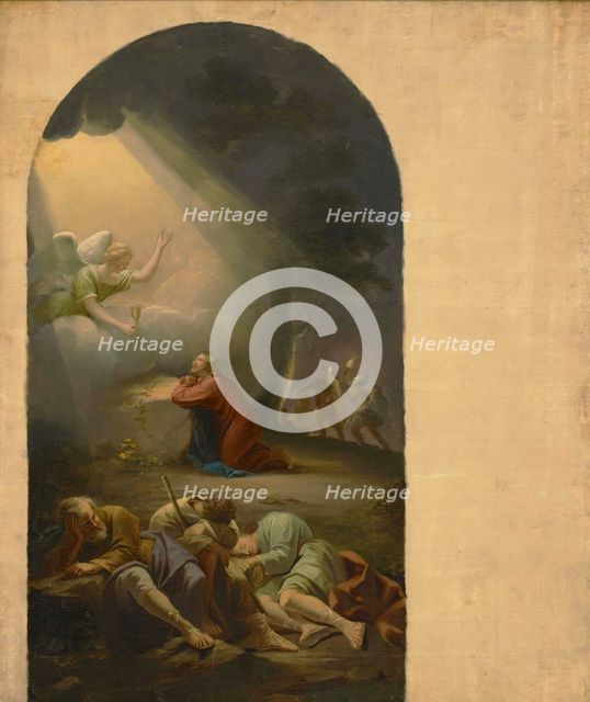 Gethsemane prayer, sketch of Kymi church altarpiece, 1852. Creator: Berndt Godenhjelm.