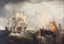 Getting up anchor at Spithead 1859. Creator: George William Mote
