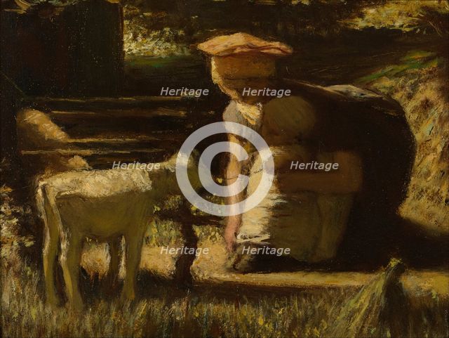 Getting acquainted (The little goat), ca 1865. Artist: Maris, Matthijs (1839-1917)