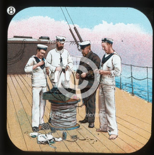 'Getting Electric Light ready -- H.M.S. Edinburgh', c1900. Creator: Unknown.