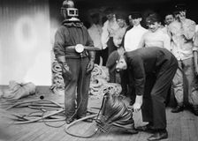 Getting ready for fire KAISER WILHELM the 2nd, between c1910 and c1915. Creator: Bain News Service