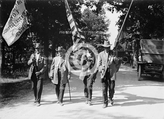 Gettysburg Reunion: G.A.R. & U.C.V. - Veterans of The G.A.R. And of The Confederacy..., 1913. Creator: Harris & Ewing.