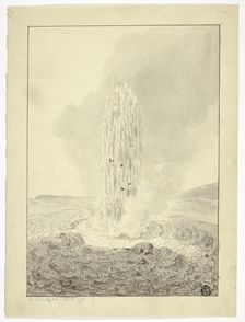 Geyser, Iceland, 1772. Creator: John Cleveley the Younger