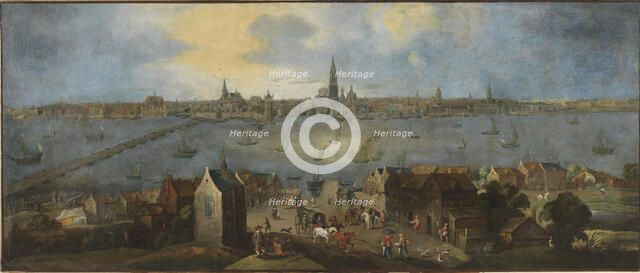 Gezicht op de rede van Antwerpen, Between 1682 and 1702. Creator: Schoevaerdts, Matthijs (Matthys) (c. 1665/7-after 1702).