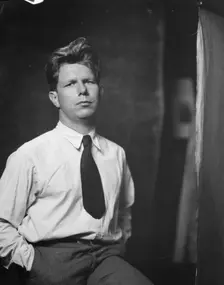 Geddes, Norman Bel, Mr., portrait photograph, 1925 Aug. 6. Creator: Arnold Genthe