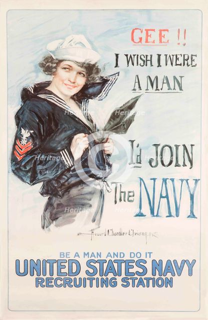 Gee! I Wish I Were a Man, 1917. Creator: Christy; Howard Chandler (1872-1952).