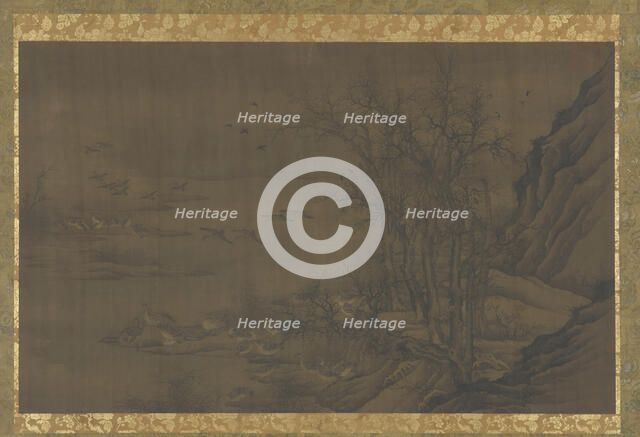 Geese at Dawn on a Misty River, 15th century. Creator: Unknown.