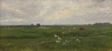 Geese by a Lake. A Storm is Brewing. Dragor, the Island of Amager, 1893. Creator: Viggo Johansen