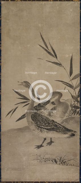 Geese, Muromachi period, 1392-1573. Creator: Soami (Japanese, d. 1525), circle of.