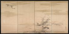 Geese, Reeds, and Water, 1800s. Creator: Yamamoto Baiitsu (Japanese, 1783-1856)