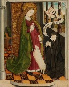 Geertruy Haeck Kneeling in Prayer before Saint Agnes, c.1465. Creator: Anon