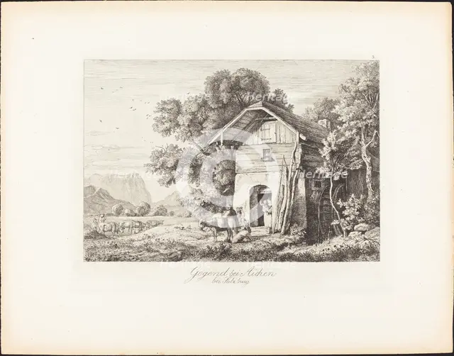 Gegend bei Aichen bei Salzburg (The Region near Aichen near Salzburg), 1830. Creator: Ludwig Richter.