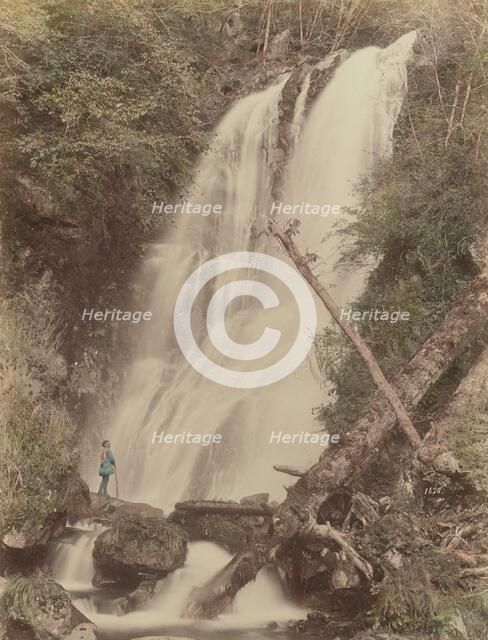 Gehino Taki (Waterfall) at Nikko, 1870s-1890s. Creator: Kusakabe Kimbei.