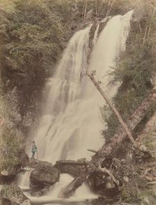Gehino Taki (Waterfall) at Nikko, 1870s-1890s. Creator: Kusakabe Kimbei