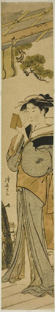 Geisha Applying Makeup, c. 1781. Creator: Torii Kiyonaga