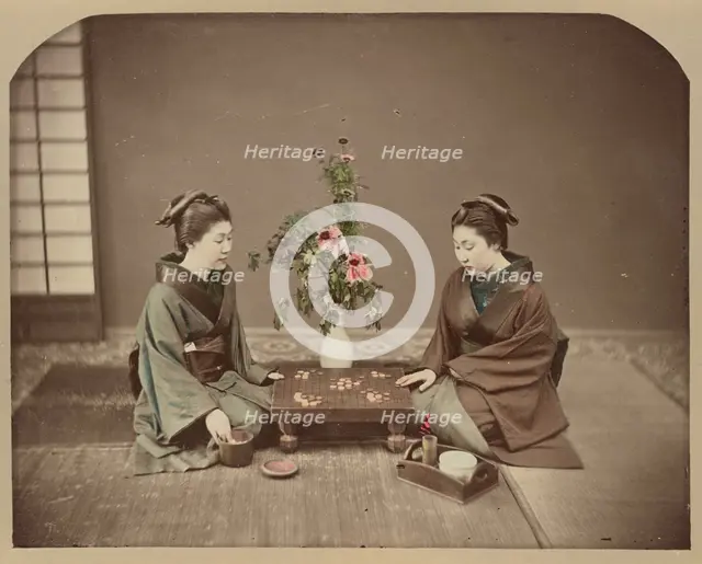 Geisha Playing at Go, 1870s-1890s. Creator: Baron Raimund von Stillfried.
