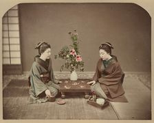 Geisha Playing at Go, 1870s-1890s. Creator: Baron Raimund von Stillfried