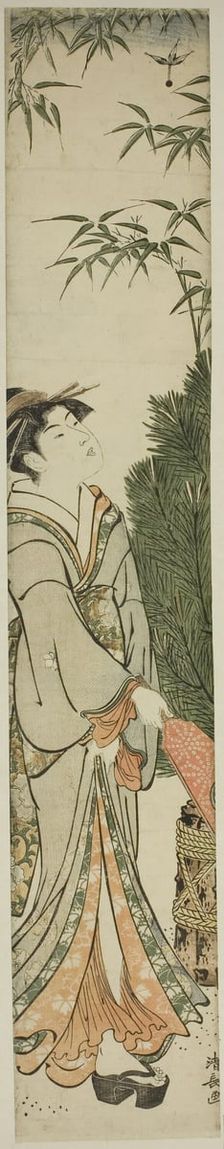 Geisha Playing Battledore and Shuttlecock, c. 1783. Creator: Torii Kiyonaga