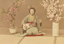 Geisha Playing Samisen, 1897. Creator: Ogawa Kazumasa