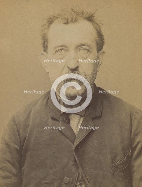 Gelhausen. Jean. 55 ans, né à Grevennemache (Luxembourg). Cordonnier. Infraction à la loi ..., 1893. Creator: Alphonse Bertillon.