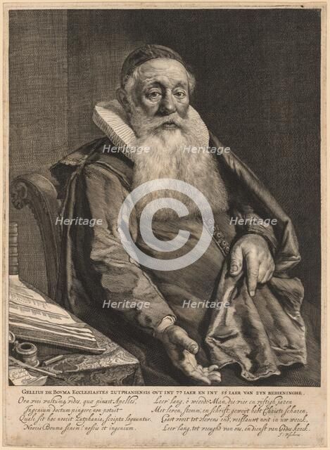 Gellius de Bouma, Minister of the Gospel at Zutphen. Creator: Cornelis de Visscher (Dutch, 1628/29-1658).