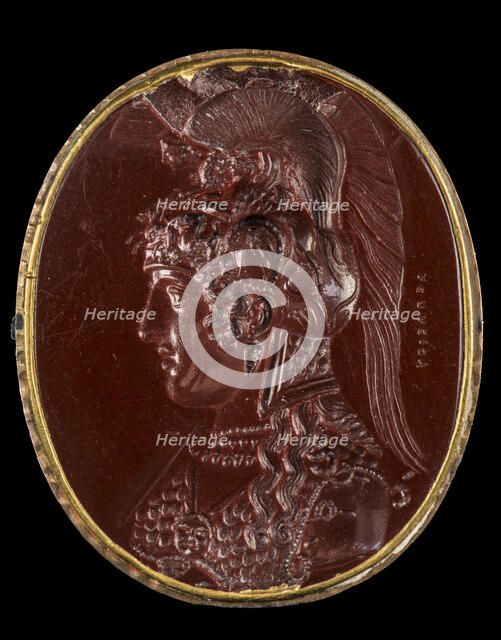 Gem with the head of Athena Parthenos, 1st century. Creator: Aspasios (active 1 century).