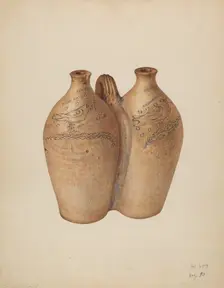 Gemel Bottle, c. 1940. Creator: Isadore Goldberg