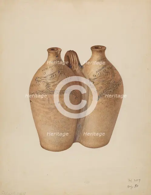 Gemel Bottle, c. 1940. Creator: Isadore Goldberg.