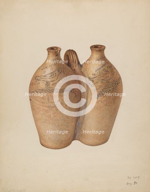 Gemel Bottle, c. 1940. Creator: Isadore Goldberg.