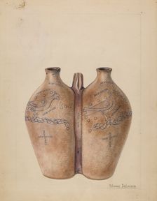 Gemel Bottle, c. 1936. Creator: Yolande Delasser